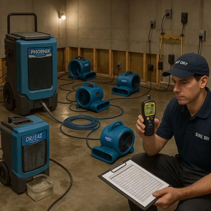 Structural Drying and Dehumidification process in Gustine, CA